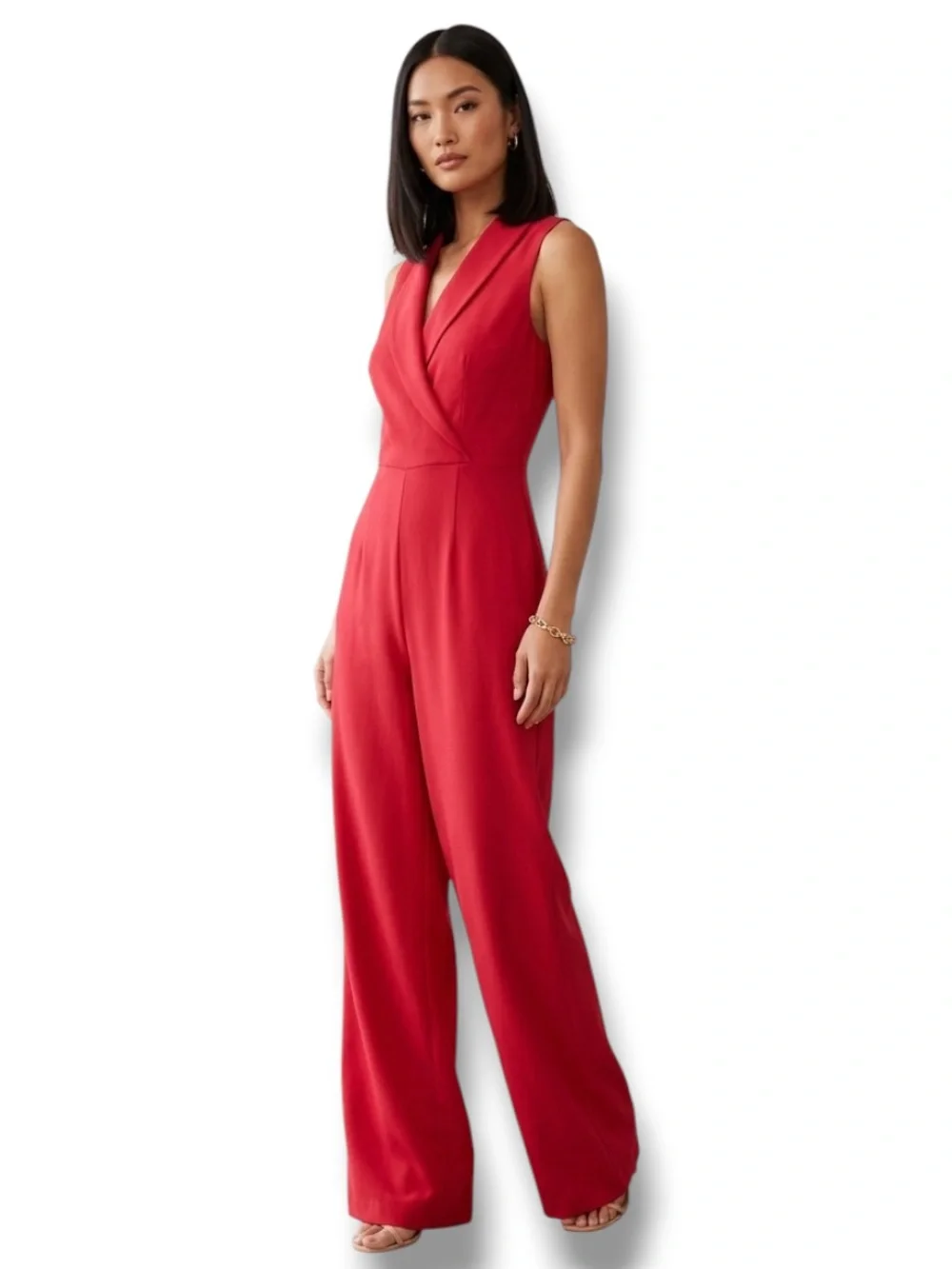 NWOT Hot Pink Sleeveless V-Neck Wide Leg Jumpsuit - Size XL